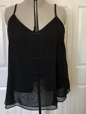 Torrid 2-Layer V-Neck Black Spaghetti Strap Cami Blouse 3